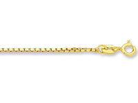 9ct Yellow Gold Silver Infused Box Chain Necklace 50cm Necklaces Bevilles 