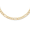 9ct Yellow Gold Silver Infused Figaro Necklace 50cm Necklaces Bevilles 