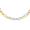 9ct Yellow Gold Silver Infused Figaro Necklace 50cm Necklaces Bevilles 