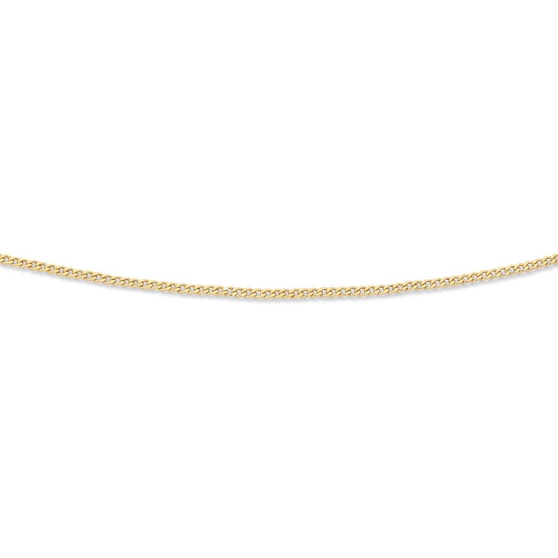 9ct Yellow Gold Silver Infused 45cm Flat Curb Necklace Necklaces Bevilles 