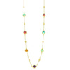 9ct Yellow Gold Silver Infused Multi Coloured Crystal Necklace 75cm Necklaces Bevilles 
