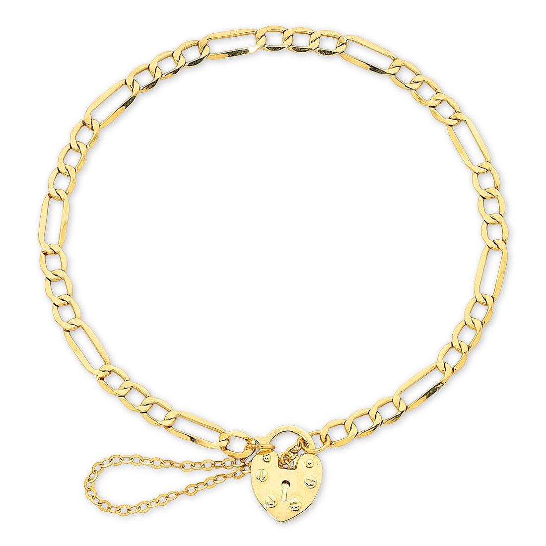 9ct Yellow Gold Silver Infused Padlock Bracelet Bracelets Bevilles 