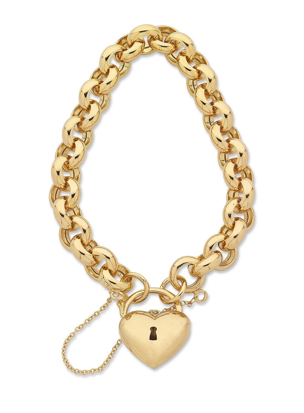 9ct Yellow Gold Silver Infused Padlock Bracelet Bracelets Bevilles 