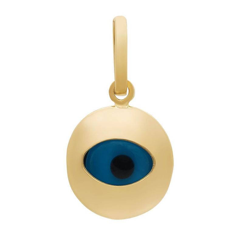 Plain Evil Eye Pendant in 9ct Yellow Gold Silver Infused Necklaces Bevilles 