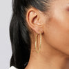 9ct Yellow Gold Silver Infused Hoop Earrings 50mm Earrings Bevilles 