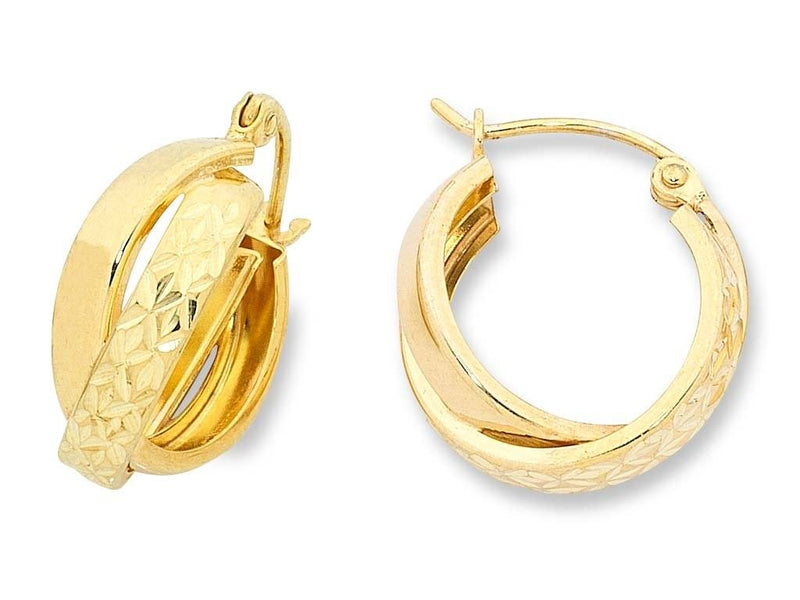 9ct Yellow Gold Silver Infused Earrings Earrings Bevilles 