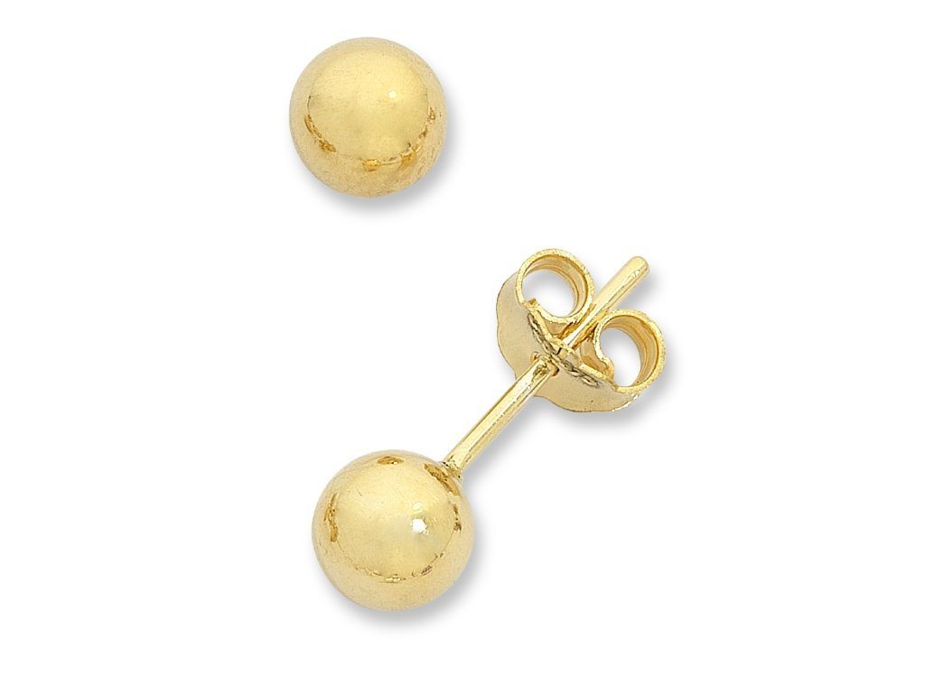 3mm 9kt Yellow Gold Round Ball Stud Earrings