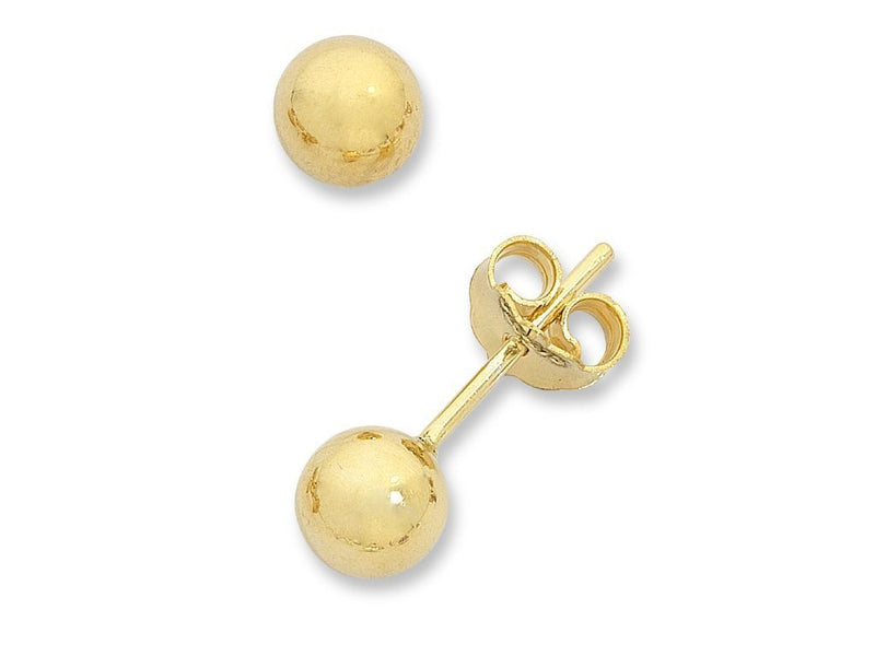 3mm 9kt Yellow Gold Round Ball Stud Earrings