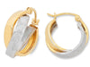 9ct Two Tone Silver Infused Hoop Earrings Earrings Bevilles 