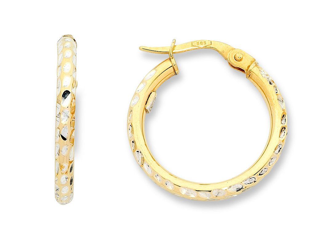Two Tone Gold Silver Infused Hoop Earrings 15mm Earrings Bevilles 