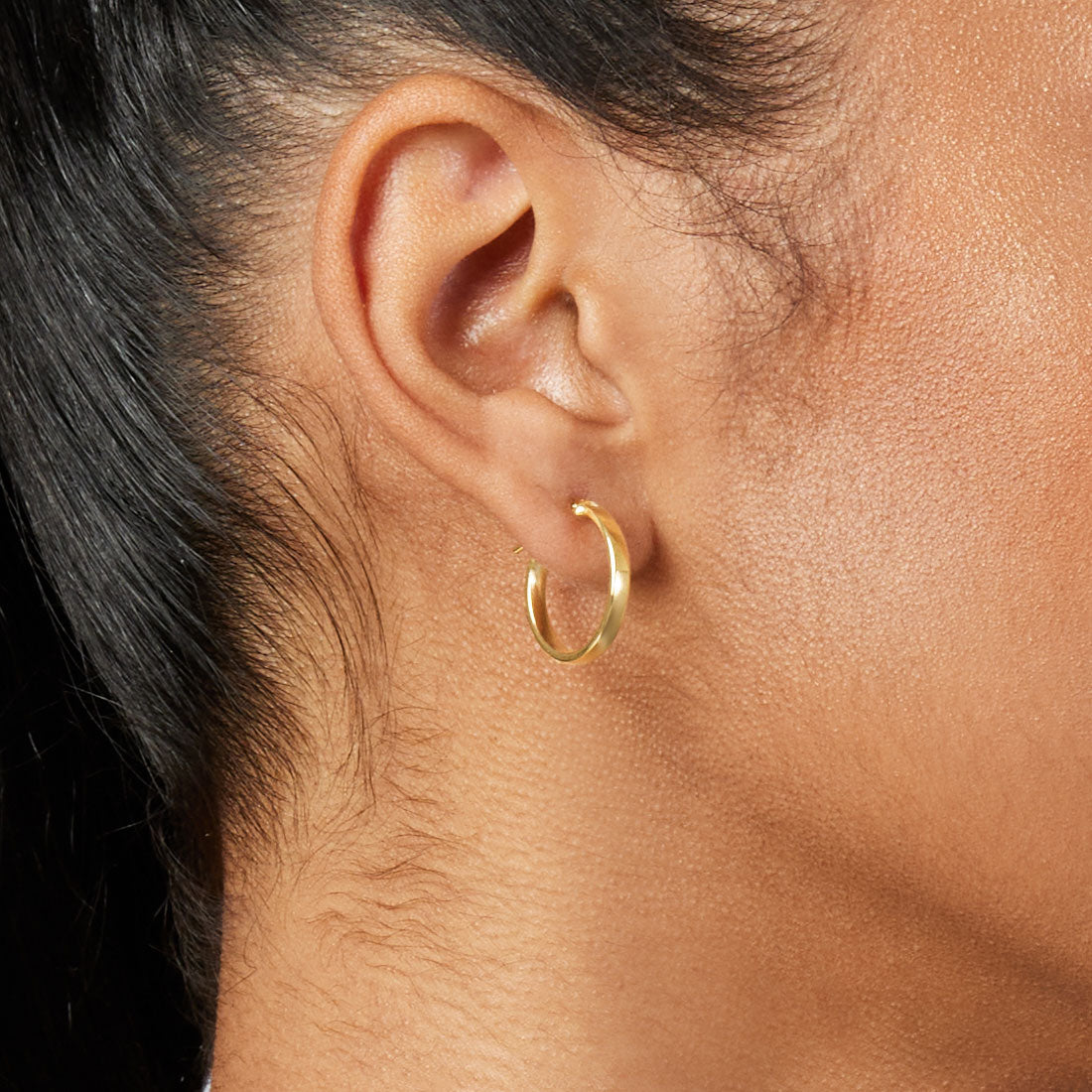 9kt Yellow Gold Silver Infused 2mm x 15mm Plain Square Hoop Earrings