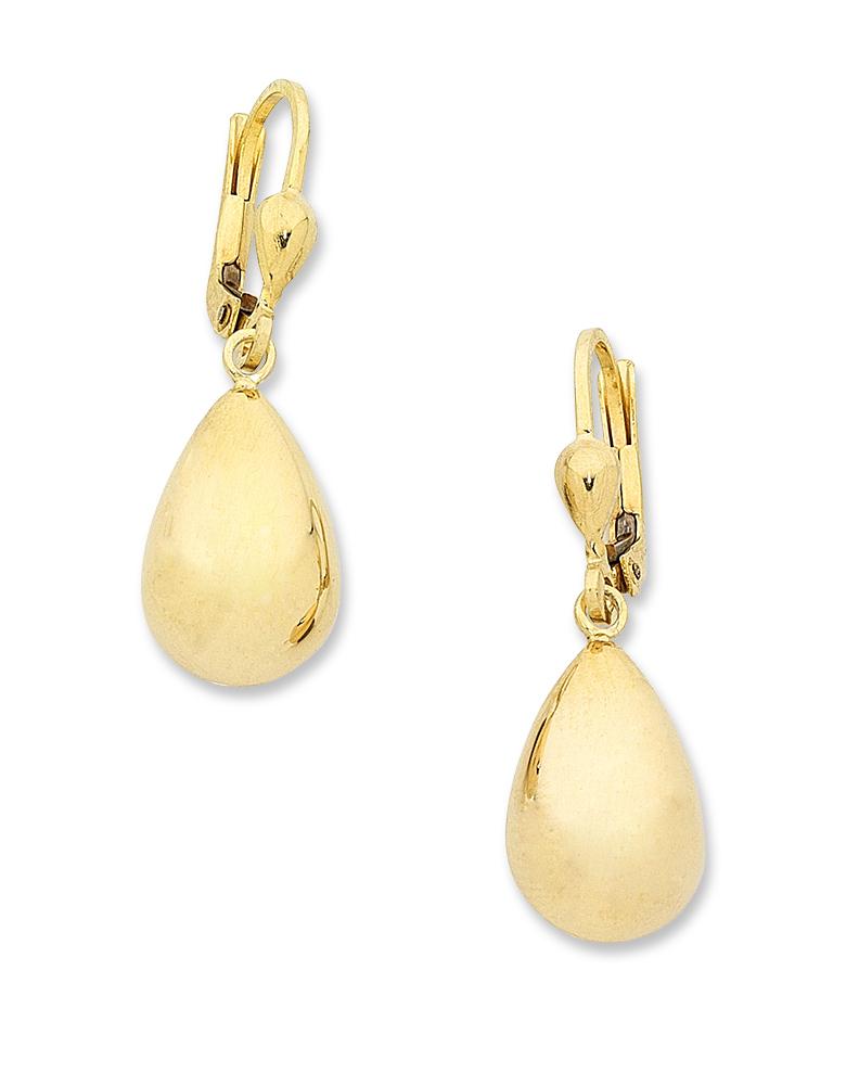 9kt Yellow Gold Silver Infused Drop Earrings - Main Image