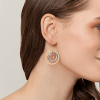 9ct Three Tone Silver Infused Circle Earrings Earrings Bevilles 