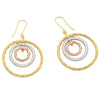 9ct Three Tone Silver Infused Circle Earrings Earrings Bevilles 