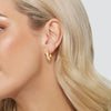 9ct Yellow Gold Silver Infused Hoop Earrings 4mm x 15mm Earrings Bevilles 