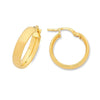 9ct Yellow Gold Silver Infused Hoop Earrings 4mm x 15mm Earrings Bevilles 