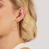 9ct Yellow Gold Silver Infused Plain Hoop Earrings 40mm Earrings Bevilles 
