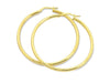 9ct Yellow Gold Silver Infused Plain Hoop Earrings 40mm Earrings Bevilles 