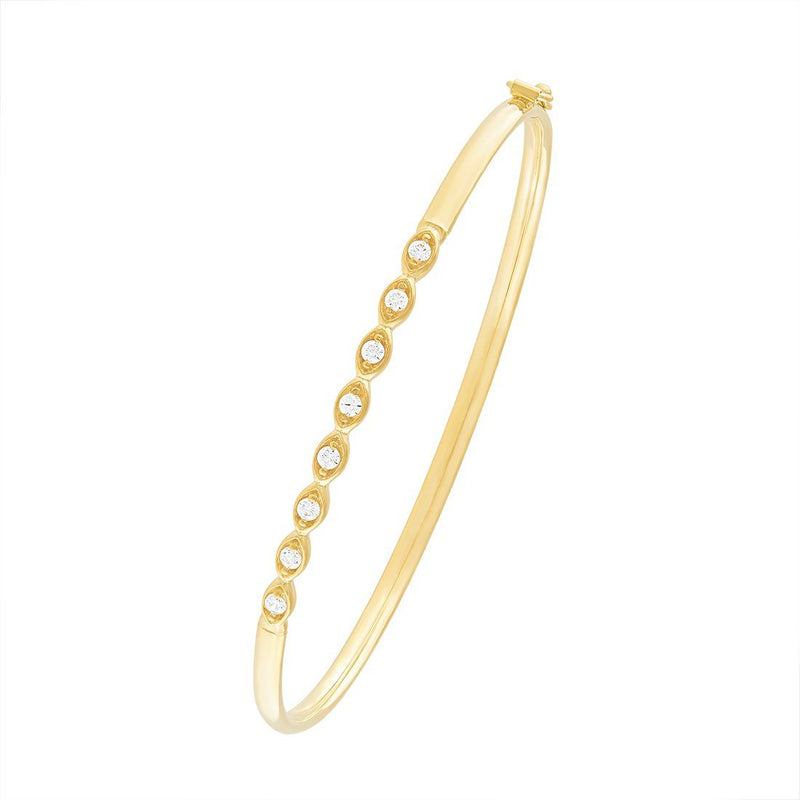 9ct Yellow Gold Silver Infused Open Hinge Bangle Bangles Bevilles 