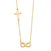 Cross & Infinity Necklace in 9ct Yellow Gold Silver Infused Necklaces Bevilles 
