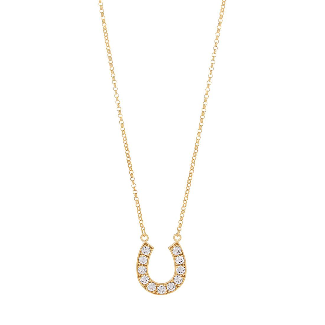 9ct Yellow Gold Silver Infused Horsehoe Necklace Necklaces Bevilles 