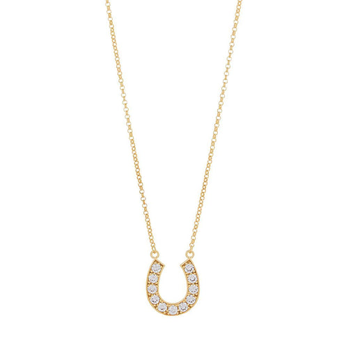 9ct Yellow Gold Silver Infused Horsehoe Necklace Necklaces Bevilles 