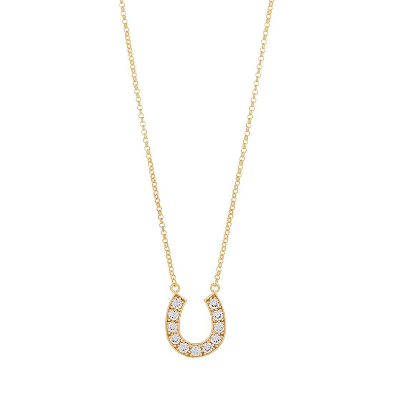 9ct Yellow Gold Silver Infused Horsehoe Necklace Necklaces Bevilles 