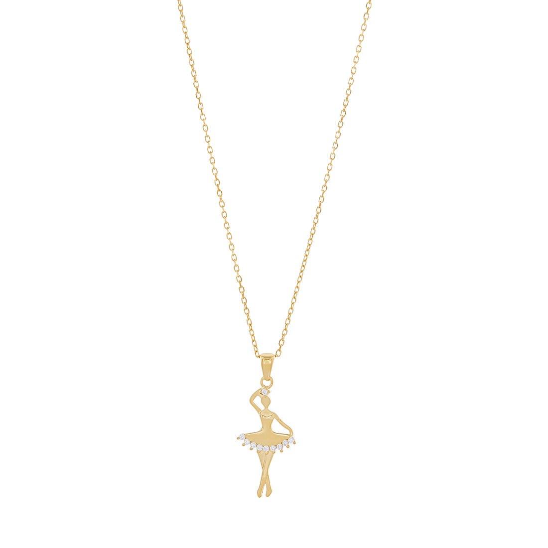 9ct Yellow Gold Silver Infused Ballerina Necklace Necklaces Bevilles 
