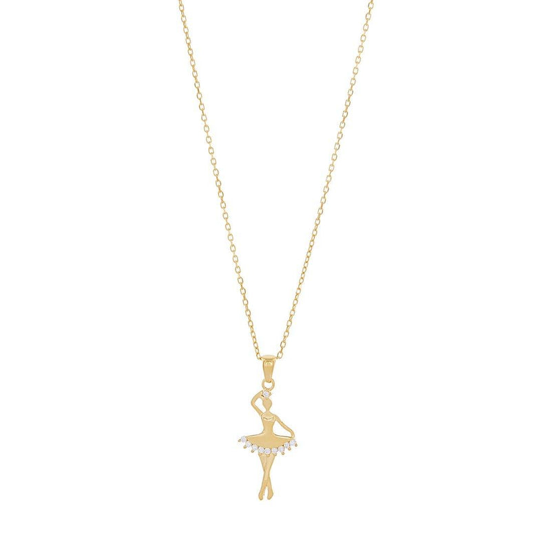 9ct Yellow Gold Silver Infused Ballerina Necklace Necklaces Bevilles 