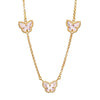 9ct Yellow Gold Silver Infused Pink Butterfly Necklace Necklaces Bevilles 