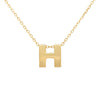 9ct Yellow Gold Silver Infused Initial Pendant Necklace Necklaces Bevilles H 