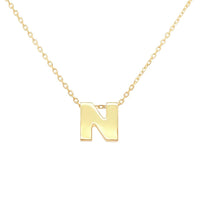 9ct Yellow Gold Silver Infused Initial Pendant Necklace Necklaces Bevilles N 