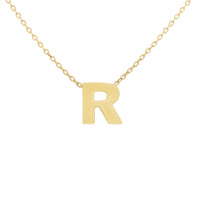 9ct Yellow Gold Silver Infused Initial Pendant Necklace Necklaces Bevilles R 