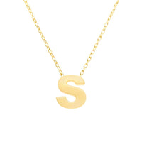 9ct Yellow Gold Silver Infused Initial Pendant Necklace Necklaces Bevilles S 