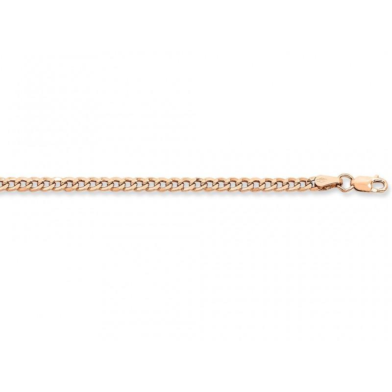 55cm 9ct Rose Gold Silver Infused Flat Curb Chain Necklace Necklaces Bevilles 