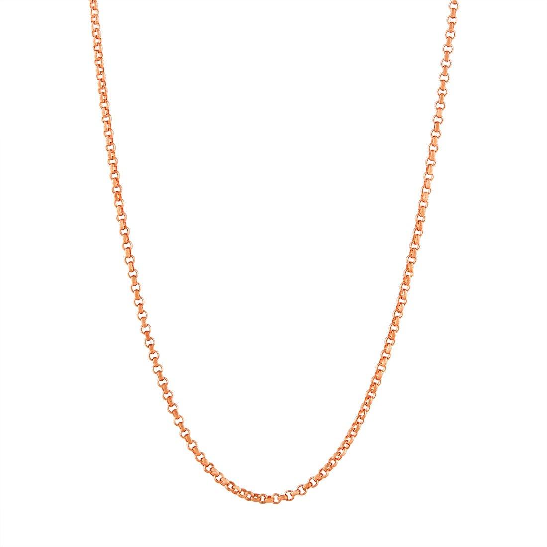 9ct Rose Gold Silver Infused Belcher Necklace 75cm Necklaces Bevilles 