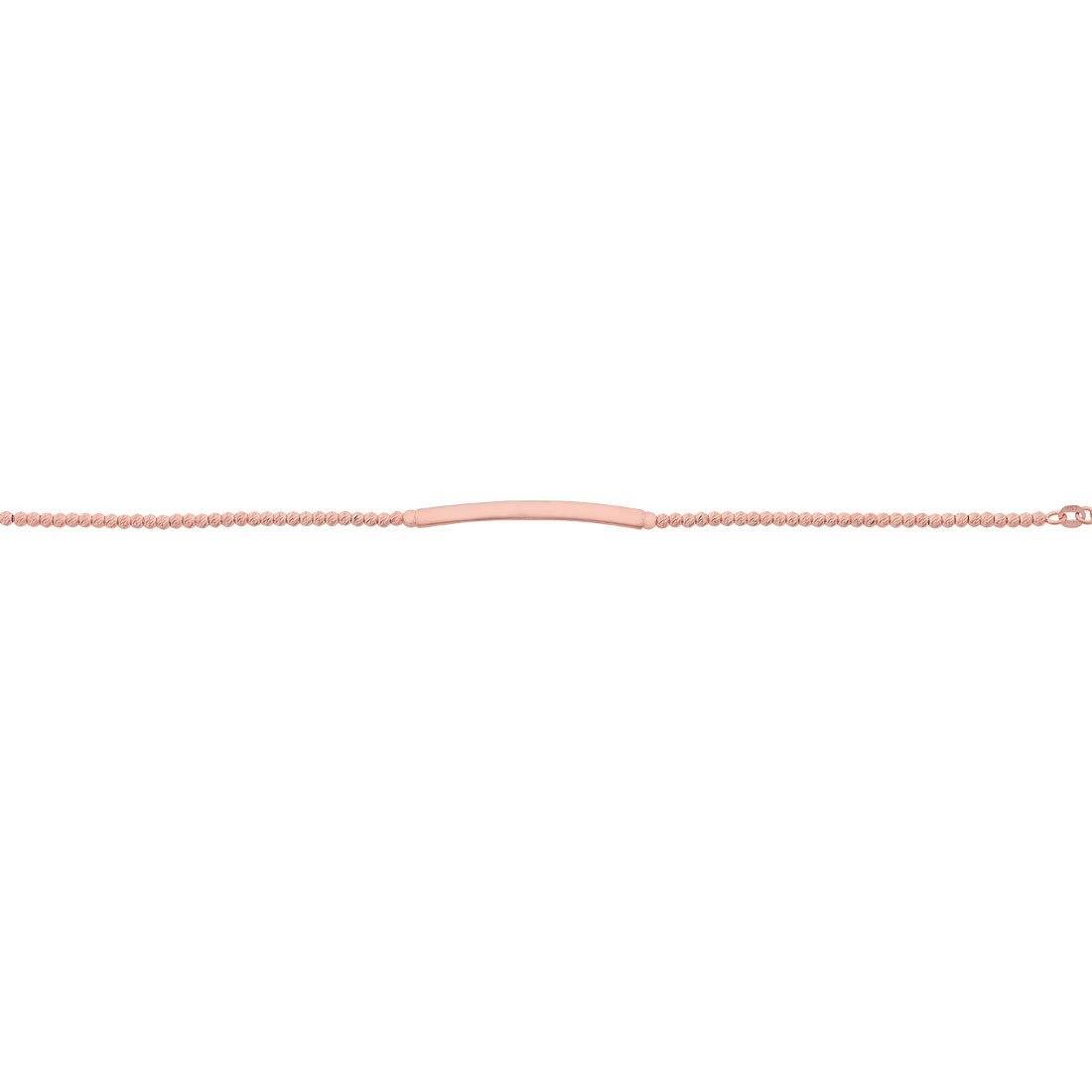 9ct Rose Gold Silver Filled Rolo Bead ID bracelet Bevilles Jewellers 
