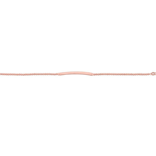 9ct Rose Gold Silver Filled Rolo Bead ID bracelet Bevilles Jewellers 