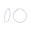 9ct White Gold Silver Infused Plain Hoop Earrings Earrings Bevilles 