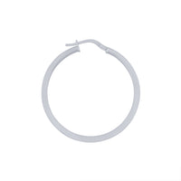9ct White Gold Silver Infused Plain Hoop Earrings Earrings Bevilles 