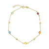 9ct Yellow Gold Silver Infused Crystal Anklet Anklets Bevilles 