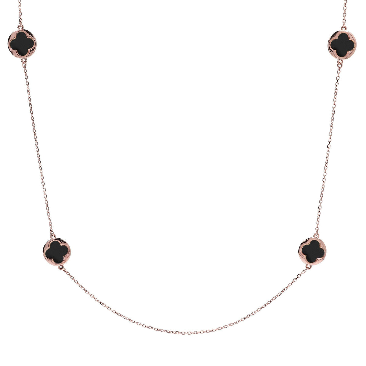 Bronzallure Small Four-Leaf Clover Long Necklace Necklace Bronzallure 