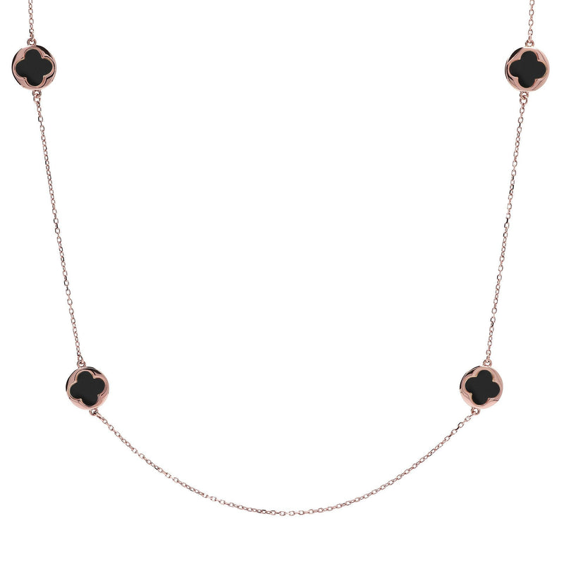 Bronzallure Small Four-Leaf Clover Long Necklace Necklace Bronzallure 