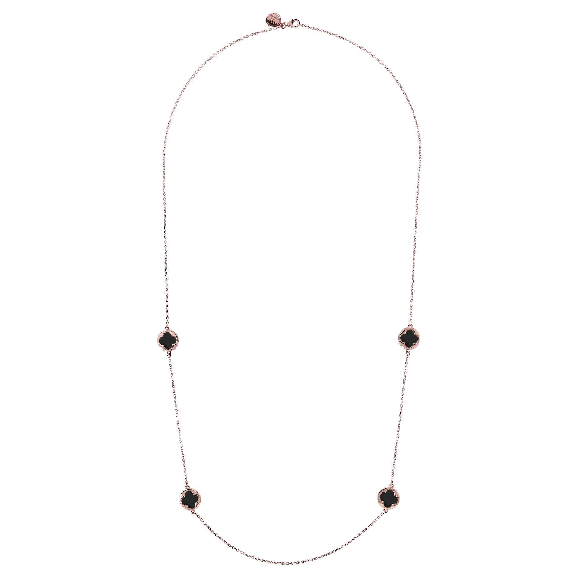 Bronzallure Small Four-Leaf Clover Long Necklace Necklace Bronzallure 