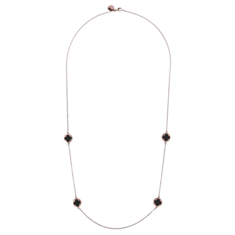 Bronzallure Small Four-Leaf Clover Long Necklace Necklace Bronzallure 