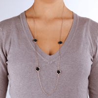 Bronzallure Small Four-Leaf Clover Long Necklace Necklace Bronzallure 