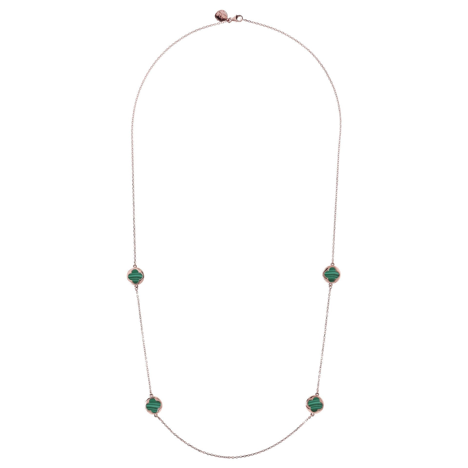 Bronzallure Small Four-Leaf Clover Long Necklace Necklace Bronzallure 