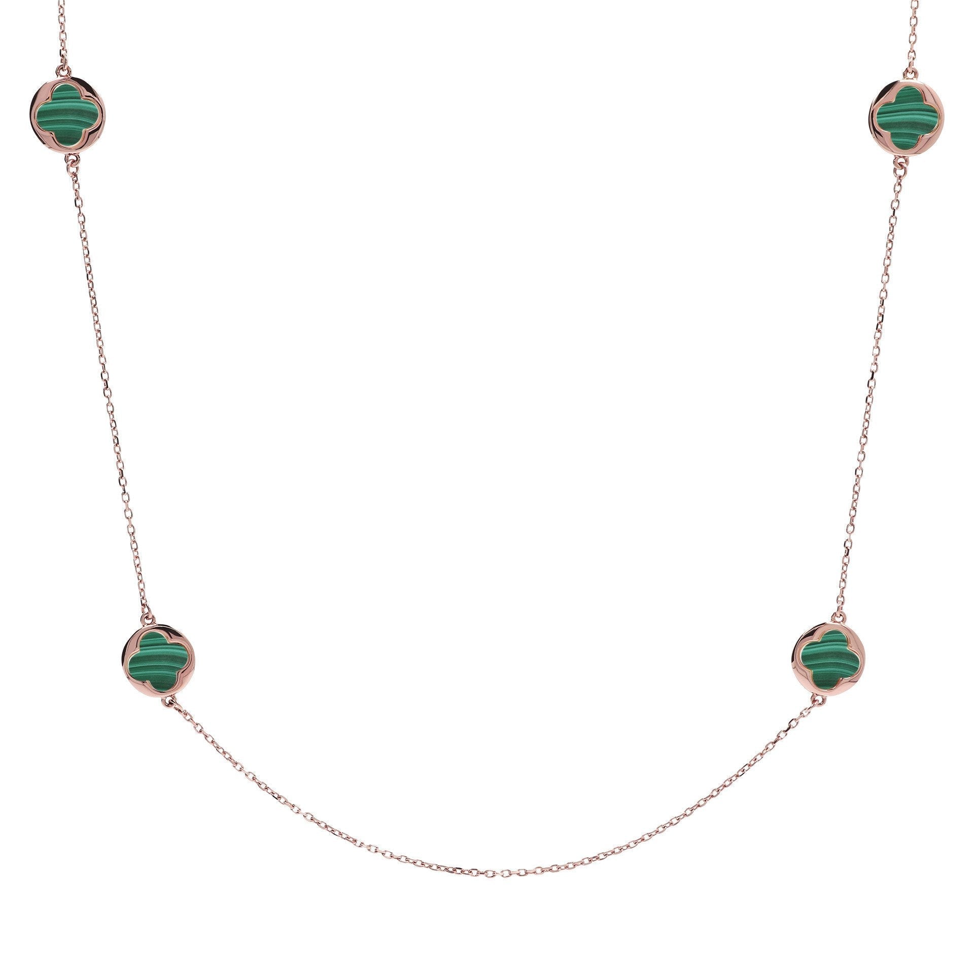 Bronzallure Small Four-Leaf Clover Long Necklace Necklace Bronzallure 