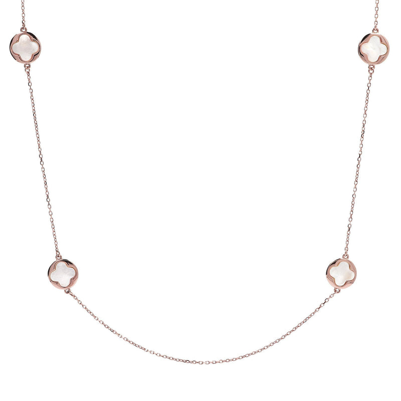 Bronzallure Small Four-Leaf Clover Long Necklace Necklace Bronzallure 