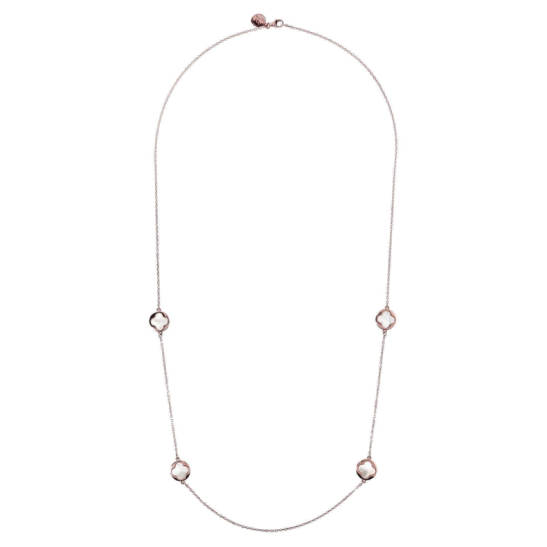 Bronzallure Small Four-Leaf Clover Long Necklace Necklace Bronzallure 